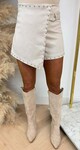 SUEDE LOOK STUDS SKORT BEIGE