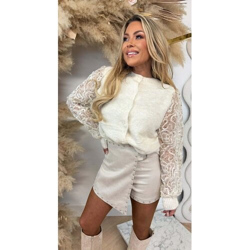 CUTIE SPOTS SLEEVE SWEAT/VEST 48599 BEIGE