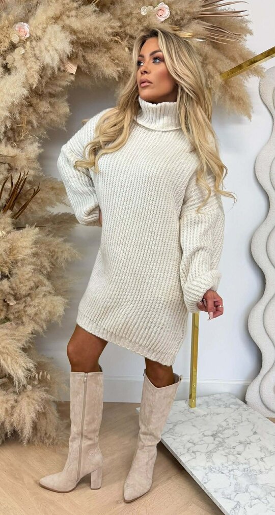MARLIJN KOL SWEATER DRESS BEIGE