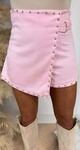 SUEDE LOOK STUDS SKORT PINK