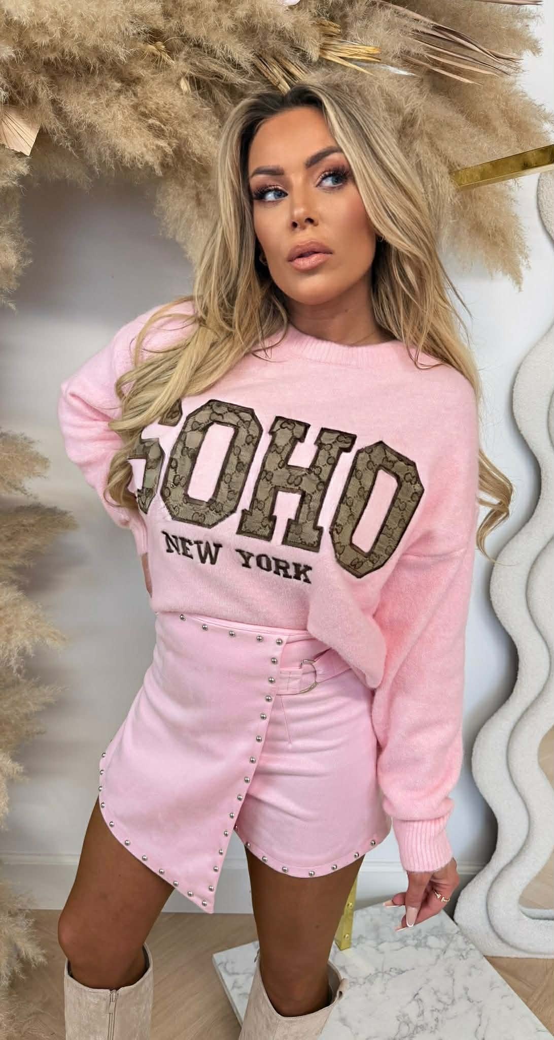 SOHO GUC PRINT SWEAT 1055 PINK