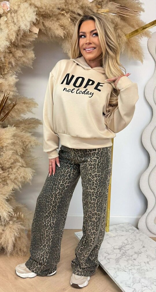 NOPE NOT TODAY HOODIE BEIGE