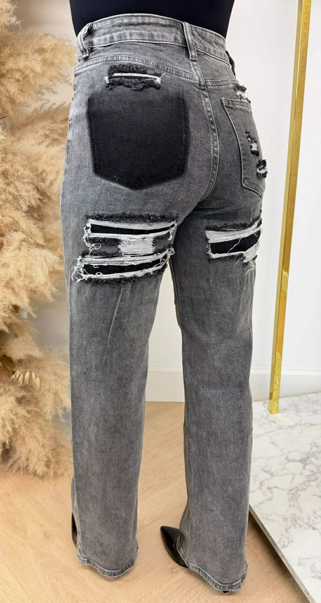 LOOSE STRAIGHT FIT JEANS 6377-10 GREY