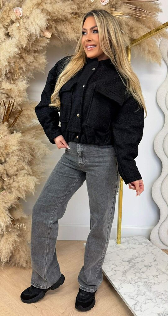 TEDDY BOMBER JACKET BLACK