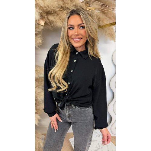 LELA KNOT BLOUSE BLACK