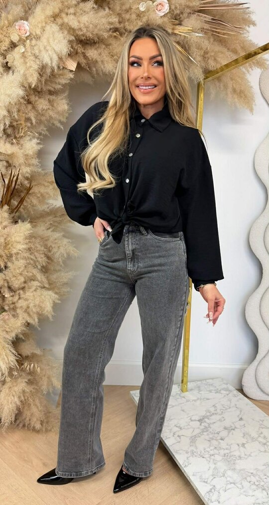 LELA KNOT BLOUSE BLACK