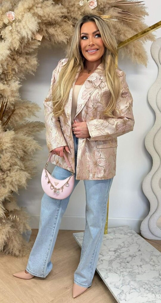 GLAM FLOWER BLAZER ZP1002 PINK