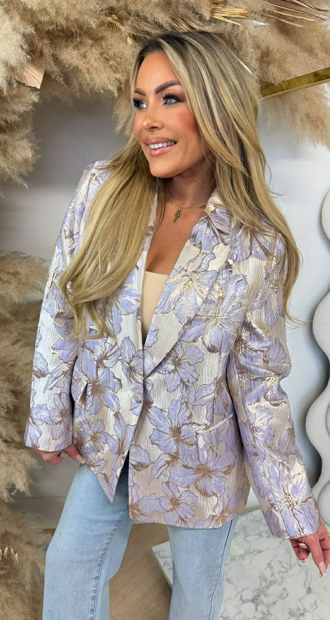 GLAM FLOWER BLAZER ZP1002 LILA