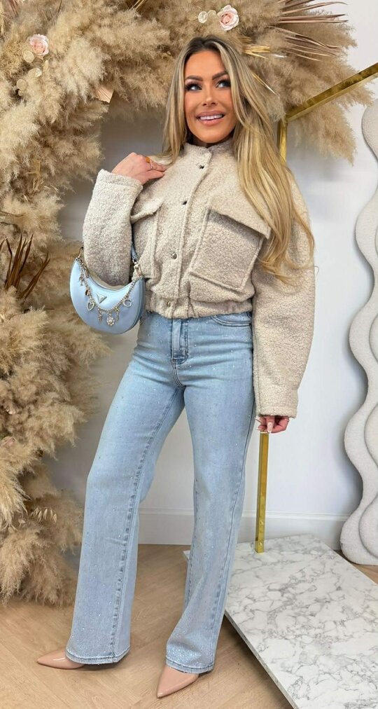 TEDDY BOMBER JACKET BEIGE