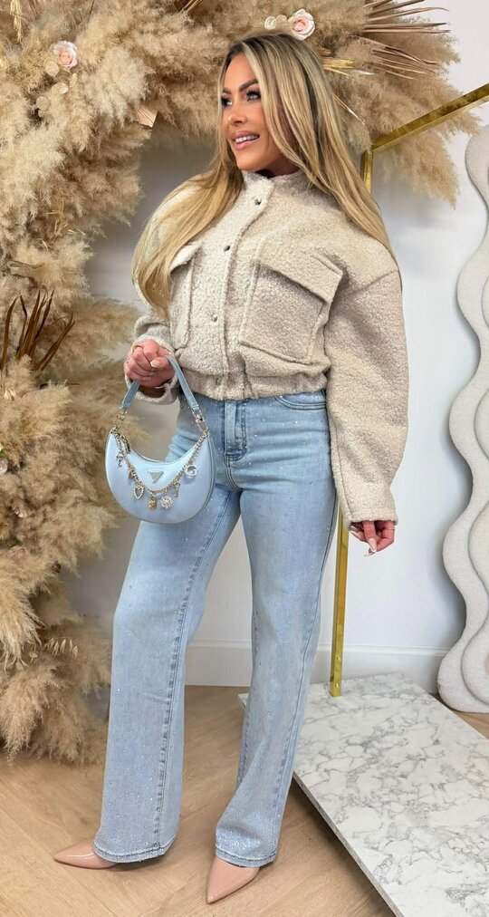 TEDDY BOMBER JACKET BEIGE