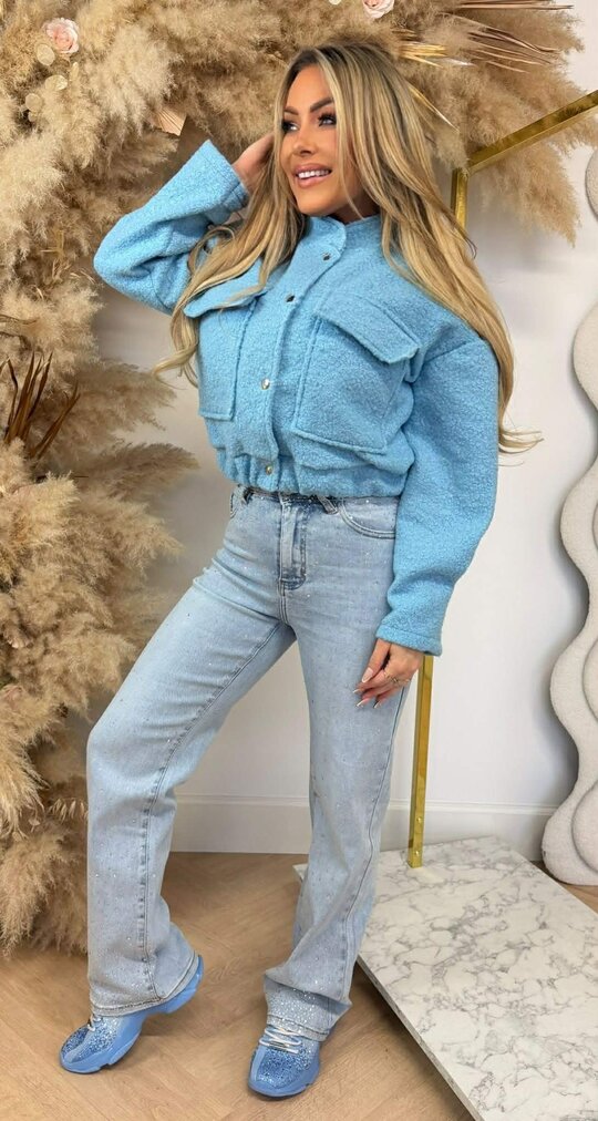 TEDDY BOMBER JACKET BLUE