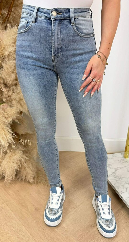 BASIC STRETCHY SKINNY JEANS 5355-14 DENIMBLUE