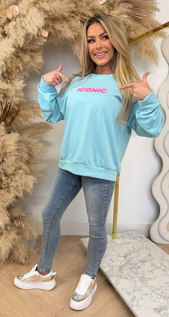 ICONIC SWEAT ICEBLUE