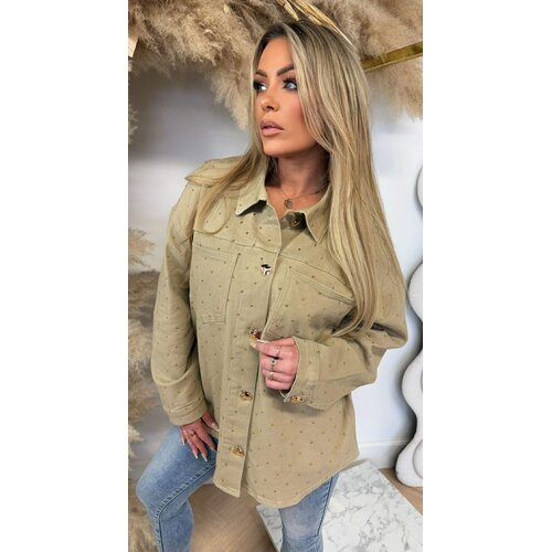 GLITTER DENIM BLOUSE 20859 BEIGE