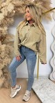 GLITTER DENIM BLOUSE 20859 BEIGE
