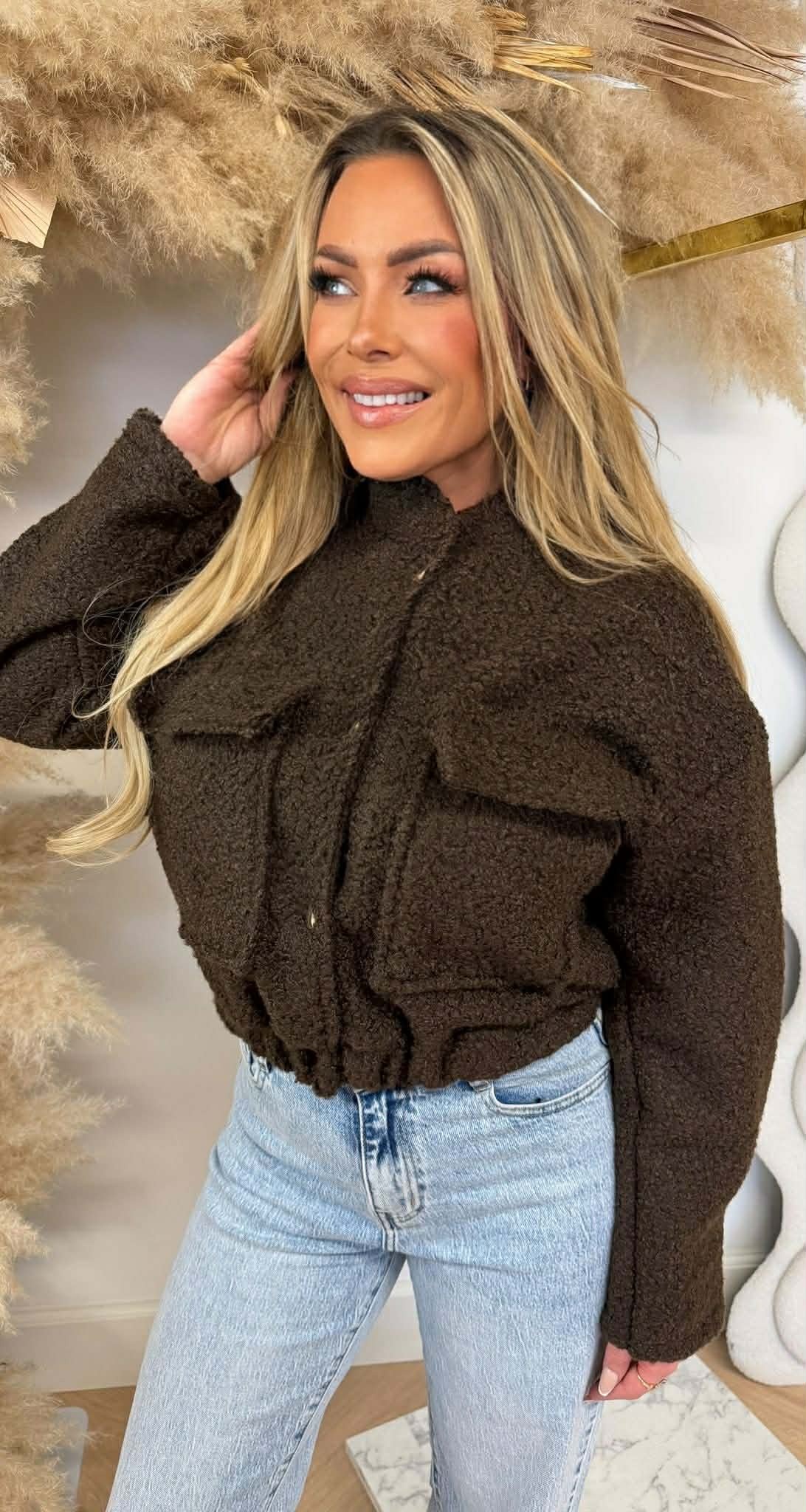 TEDDY BOMBER JACKET CHOCO