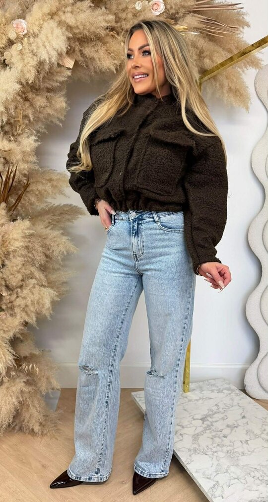 TEDDY BOMBER JACKET CHOCO