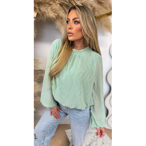 WAVY CROPPED BLOUSE MINT