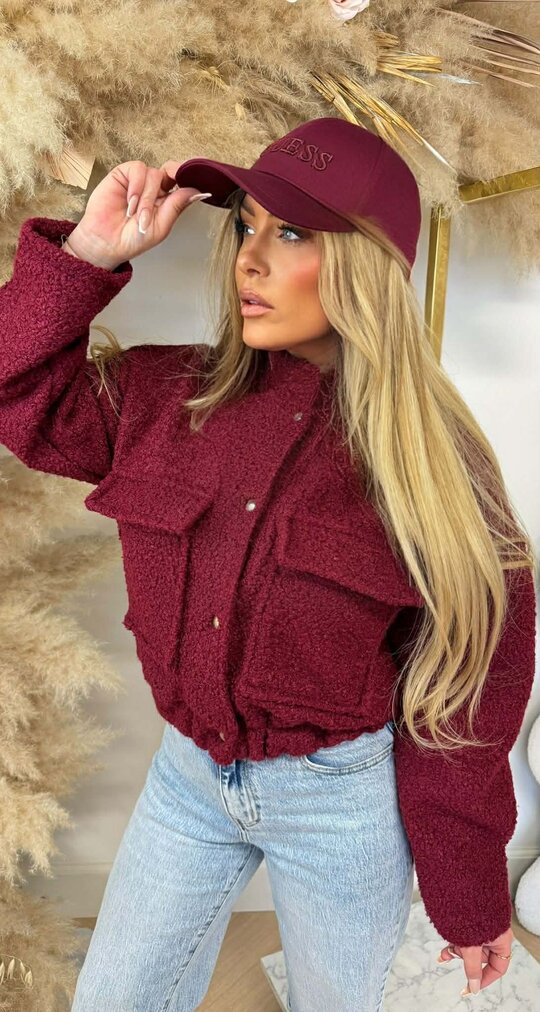 TEDDY BOMBER JACKET BORDEAUX
