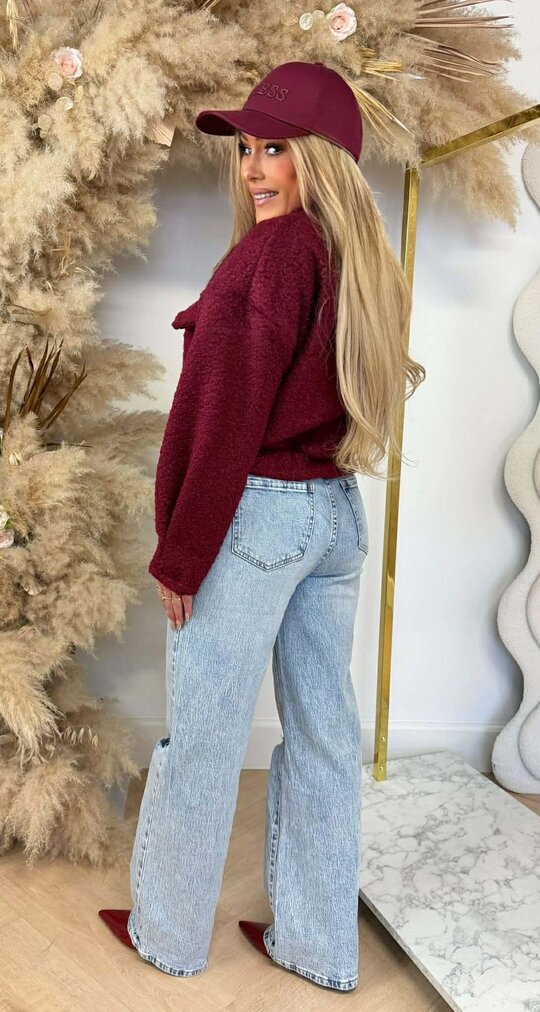 TEDDY BOMBER JACKET BORDEAUX