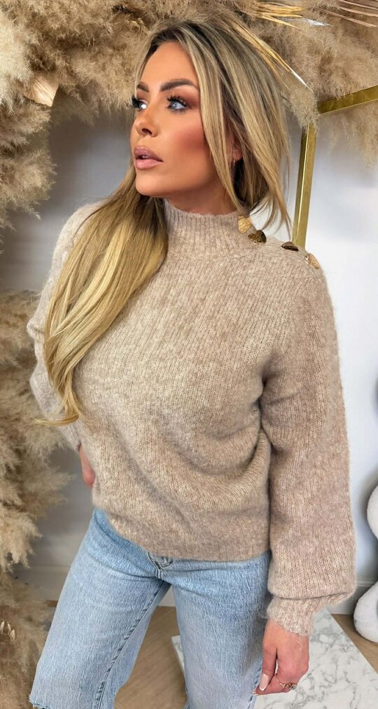 EMMA HEART SWEAT 004 TAUPE