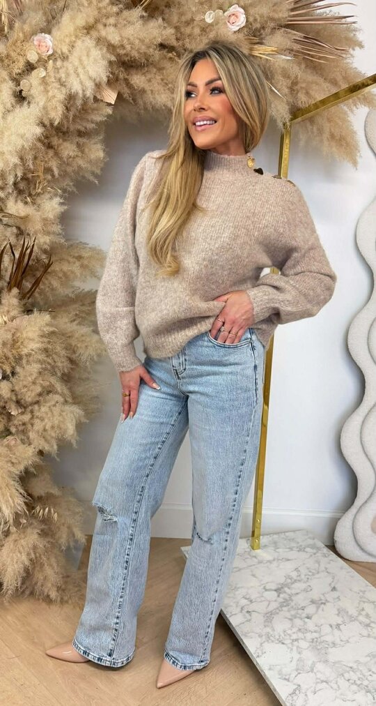 EMMA HEART SWEAT 004 TAUPE