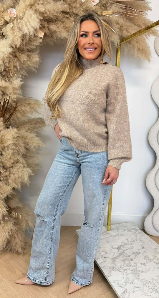 EMMA HEART SWEAT 004 TAUPE