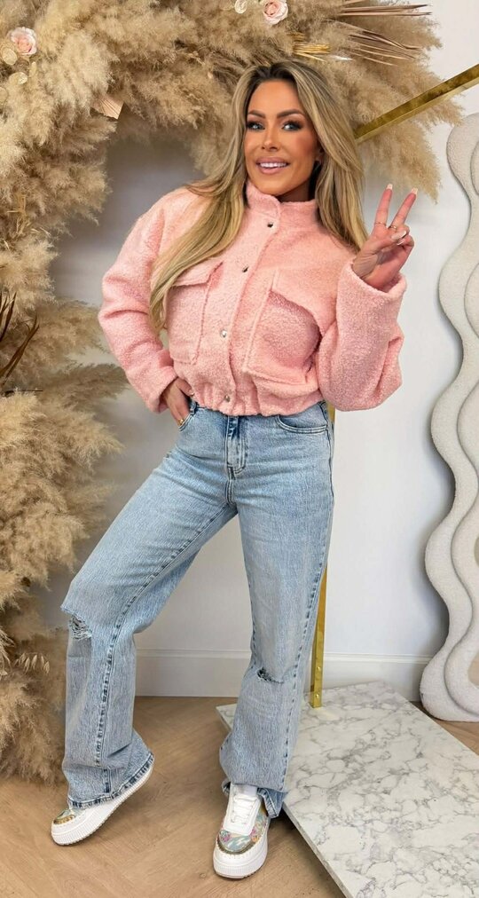 TEDDY BOMBER JACKET LIGHTPINK