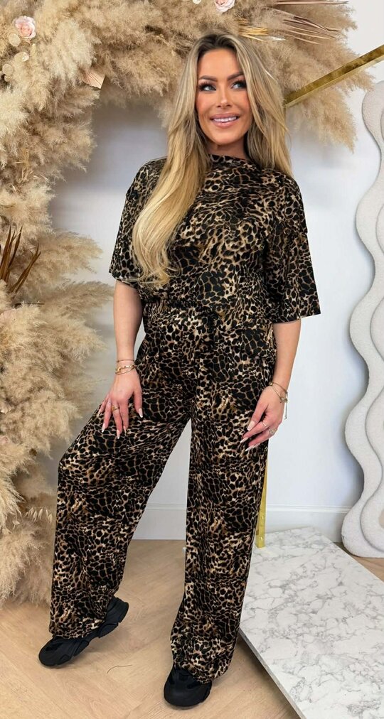 LEOPARD STRETCH SET 905 CAMEL *SMALL LEO*