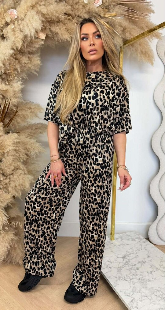 LEOPARD STRETCH SET 905 BEIGE *BIG LEO*
