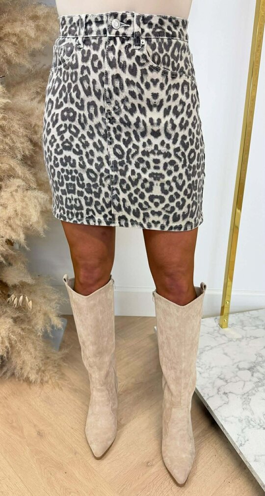 LEOPARD SKIRT RD9182 BEIGE