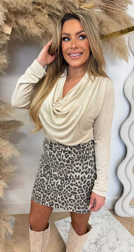 SHINE WATERVAL TOP BEIGE