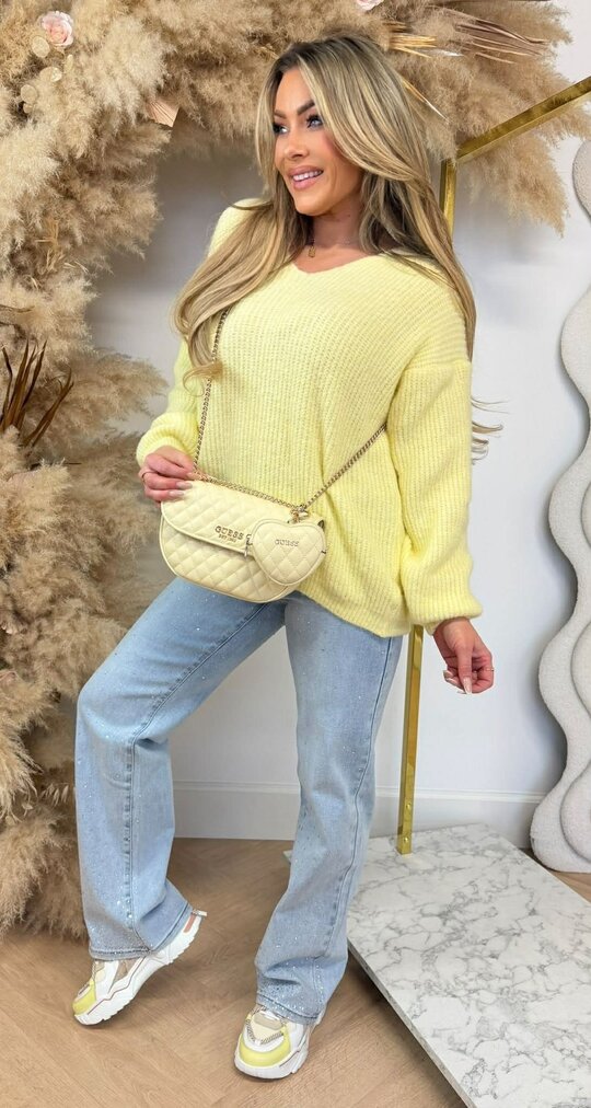 SOFY V BASIC SWEAT BUTTERYELLOW SOFY V BASIC SWEAT BUTTERYELLOW