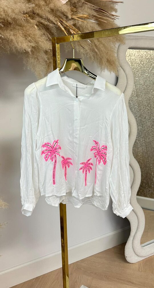 PALM SEQUIN BLOUSE 4849 OFFWHITE