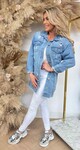 DESTROYED LONG DENIM JACKET 90038 DENIMBLUE
