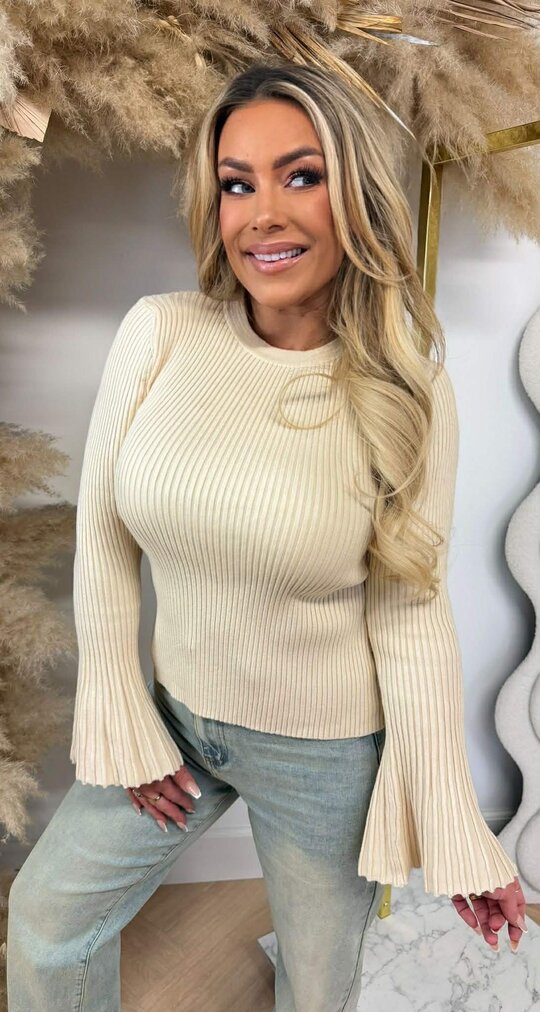 BIBI FLAIR MOUW TOP 2033 BEIGE