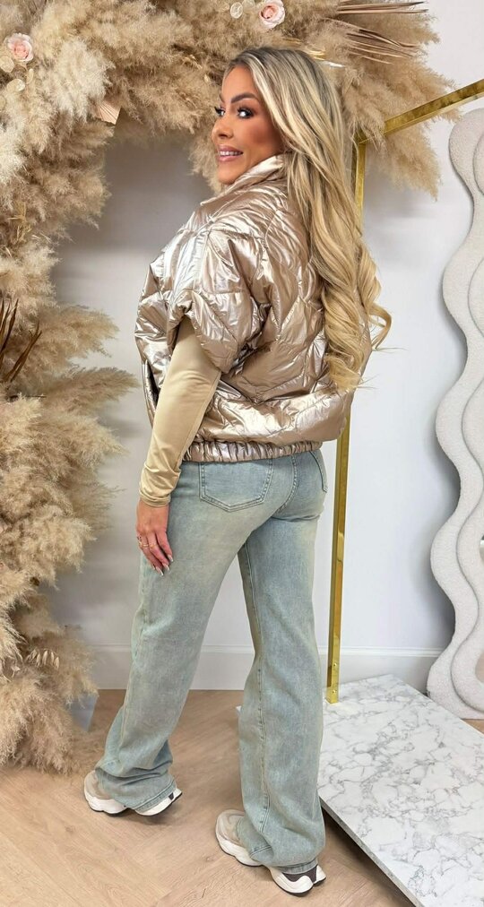 PUFFER BODYWARMER 1113 METALLIC GOLD