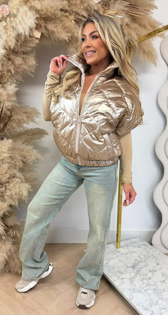 PUFFER BODYWARMER 1113 METALLIC GOLD