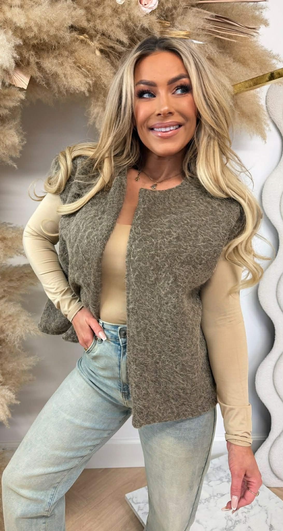 BASIC VILT GILET TAUPE
