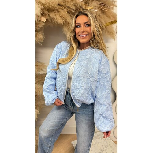 ALL OVER FLOWER BOMBERJACKET ICEBLUE