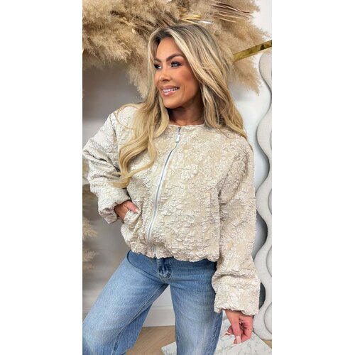 ALL OVER FLOWER BOMBERJACKET BEIGE