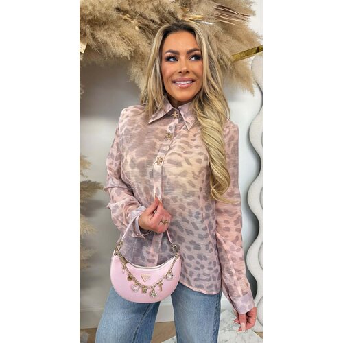 GAUZE LEO BUTTON BLOUSE 59062 PINK