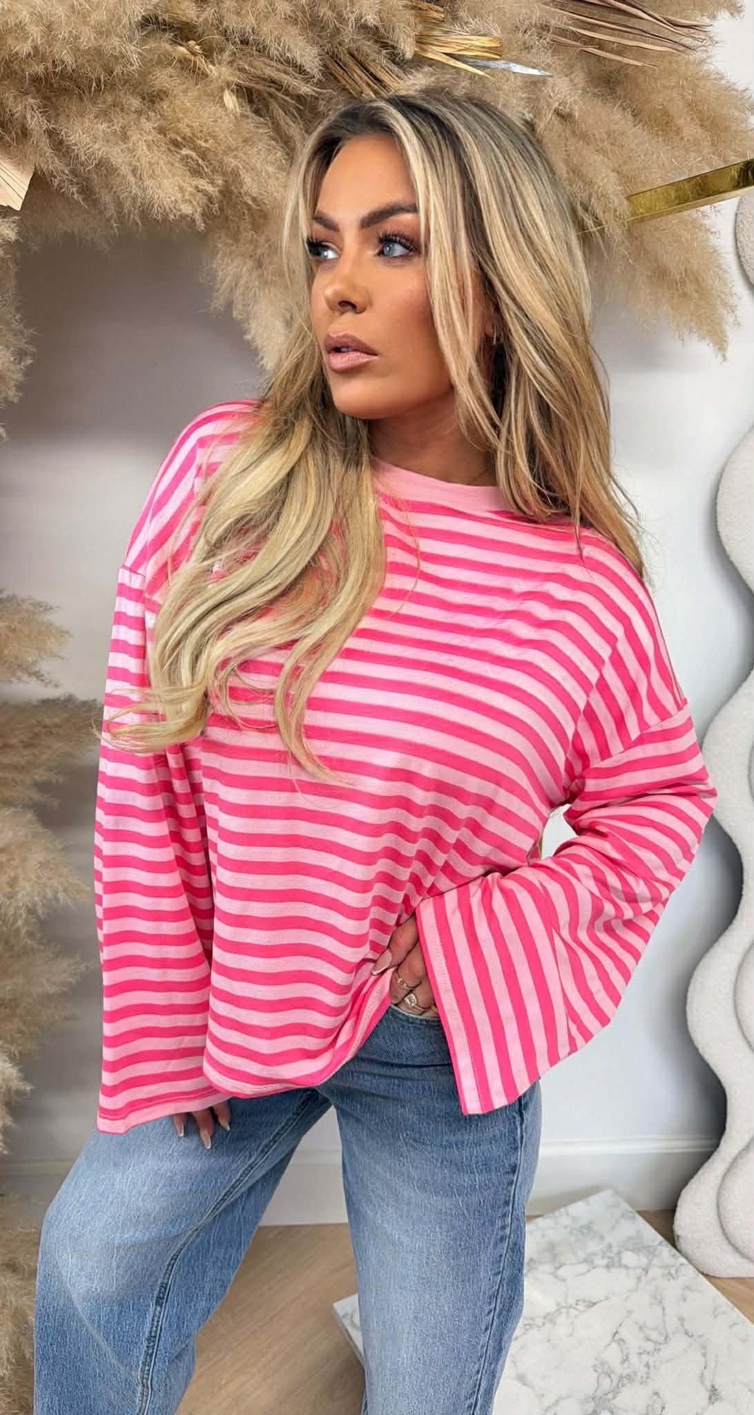STRIPE LONGSLEEVE TEE PINK