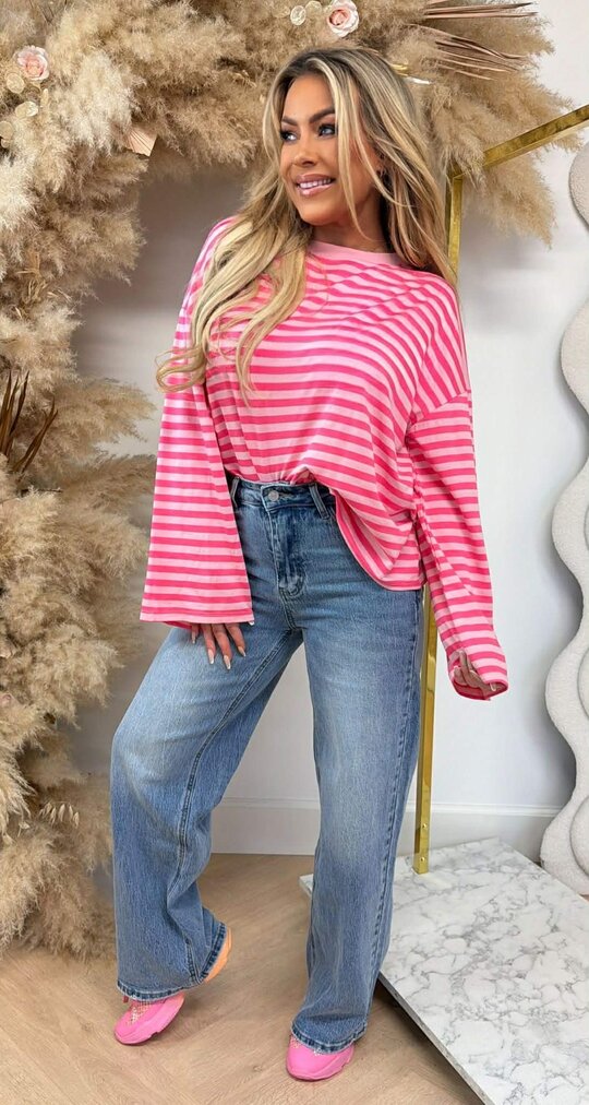 STRIPE LONGSLEEVE TEE PINK