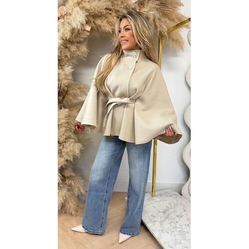 LEONIE PONCHO BEIGE