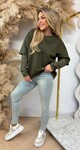 LUXURY LACE SLEEVE TOP ARMYGREEN