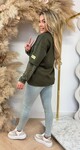 LUXURY LACE SLEEVE TOP ARMYGREEN