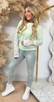 POPPY FLOWER LACE SLEEVE SWEAT MINT