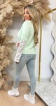 POPPY FLOWER LACE SLEEVE SWEAT MINT