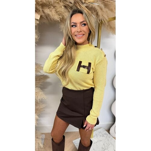 H KNITTED BUTTON TRUI YELLOW